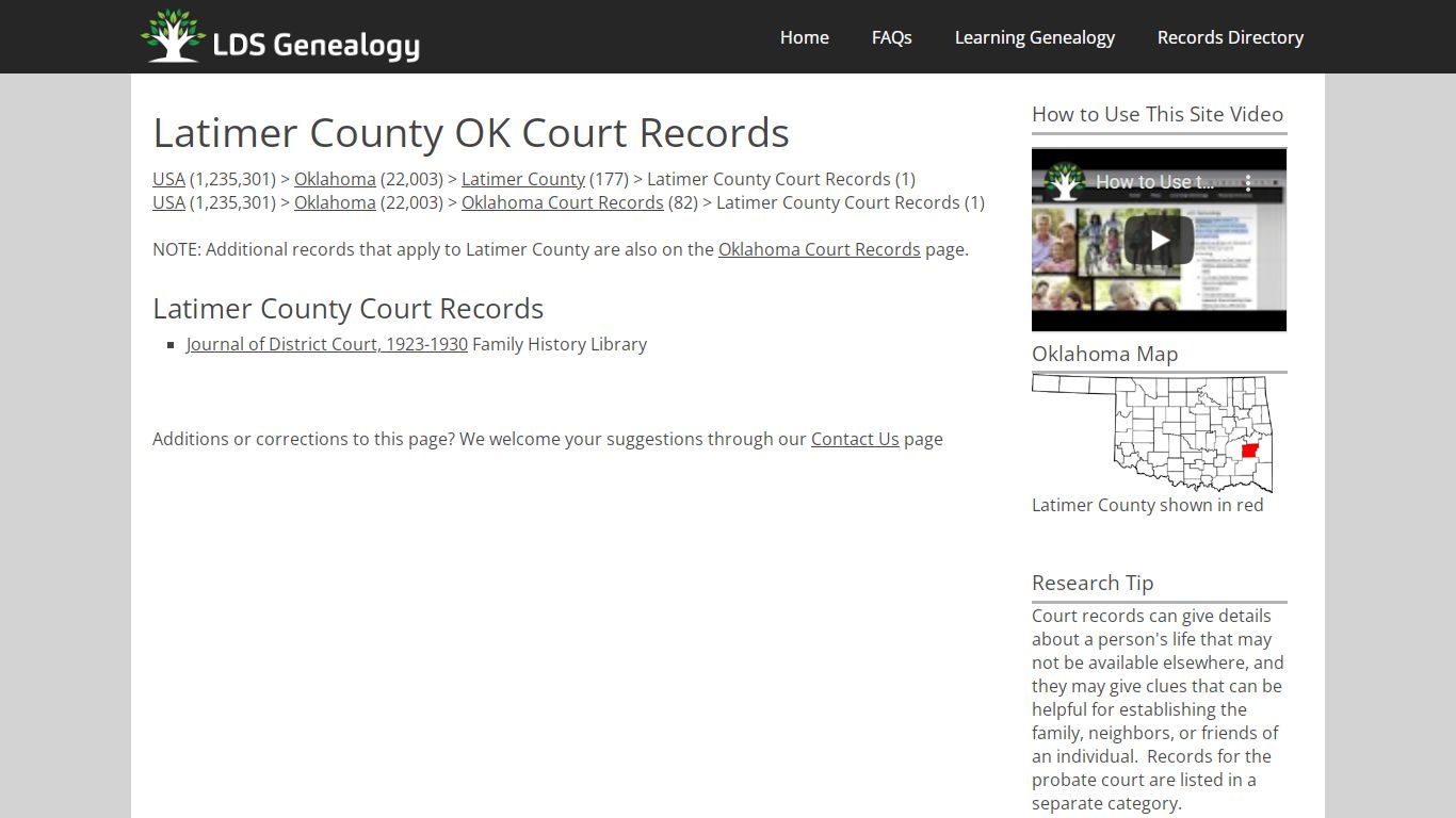 Latimer County OK Court Records