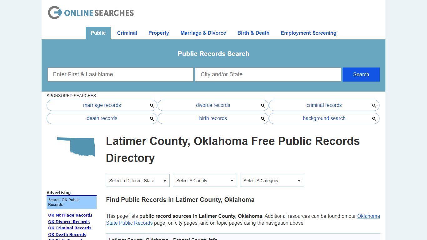 Latimer County, Oklahoma Public Records Directory