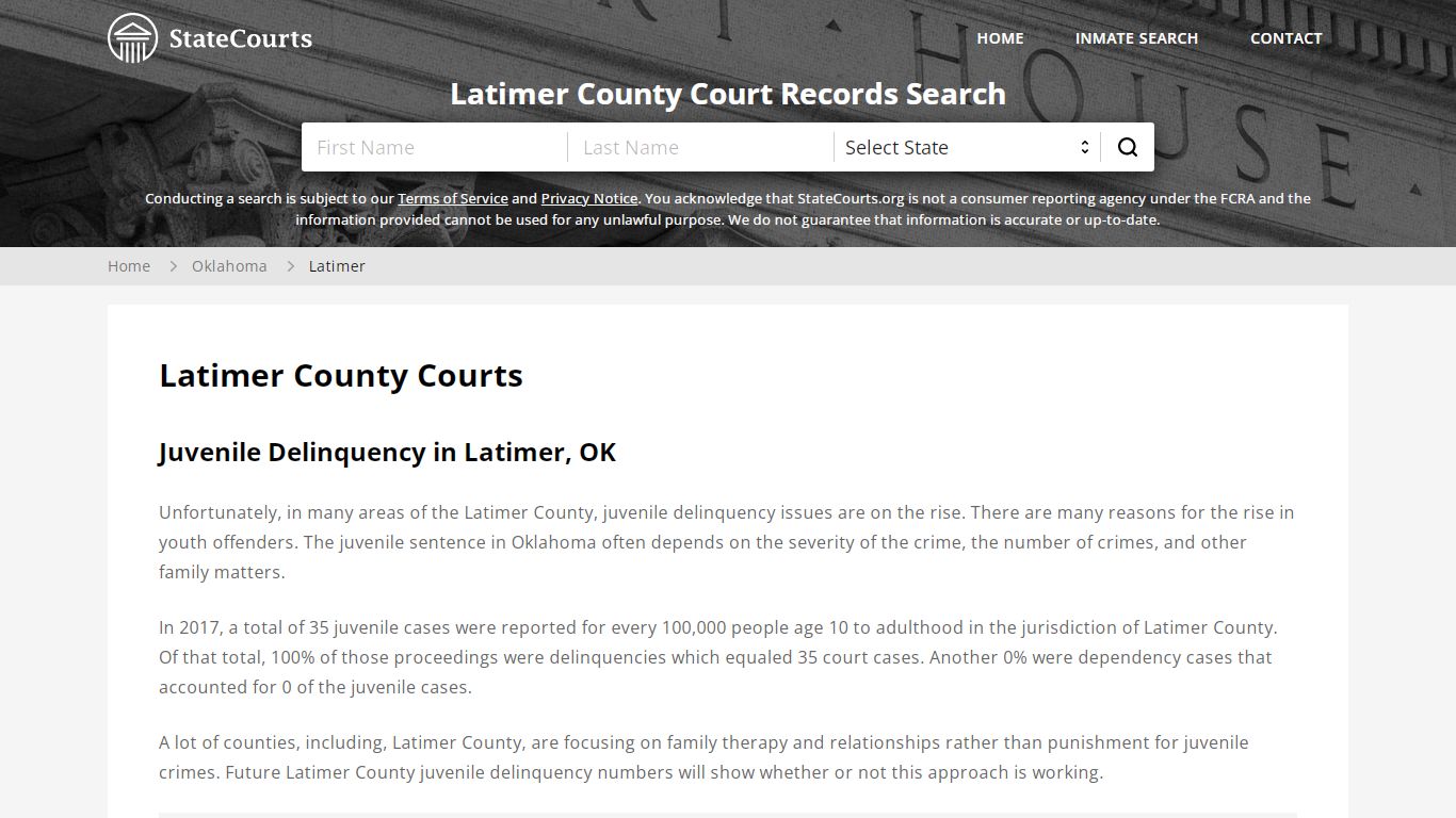 Latimer County, OK Courts - Records & Cases - StateCourts